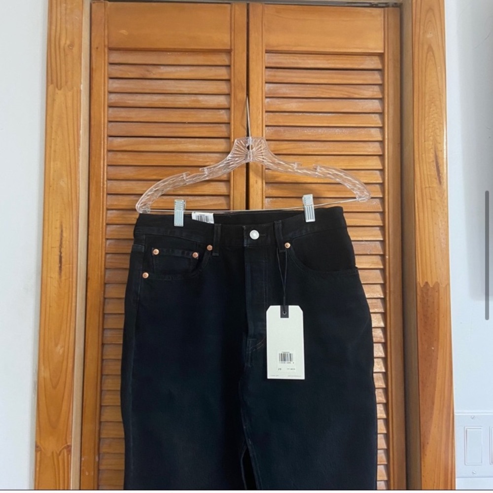NEW Levi's Black Deconstructed Denim Pencil Skirt - Picture 7 of 12